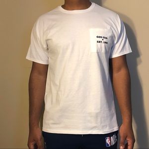 White “GOD ERA X EST. 1995” Pocket Tee